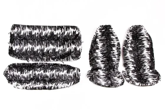 Чехли на сидіння хутра хутряний чорний/білий/серий Вінниця