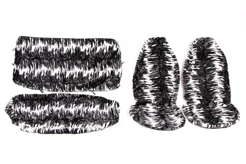 Чехли на сидіння хутра хутряний чорний/білий/серий Вінниця - фото 1