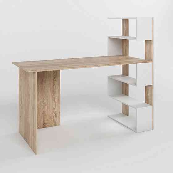 Cтіл комп'ютерний з полицями М-ЗОН Джеко 1416P правий Сонома/Німфея Альба (MZN-031029) Львів