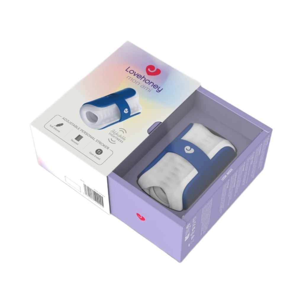 Мастурбатор Lovehoney Mon Ami Adjustable с открытым каналом, бело-голубой Sex Aura Киев - изображение 2