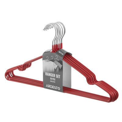 Плічка Ardesto Металеві з ПВХ покриттям Червоні 40.5 см 10 шт. (ARHC2810R) Вінниця - фото 2