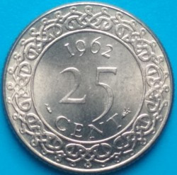 Монета 25 центов. 1962-76 год, Суринам. Полтава - изображение 1