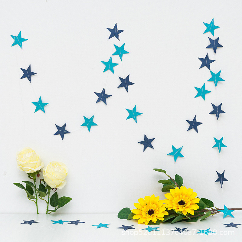 Гирлянда Звездочки на нитке 4 м на 7 см сине-голубой Киев - изображение 8