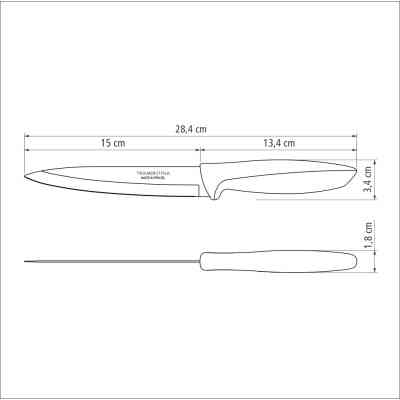 Кухонний ніж Tramontina Plenus Light Grey 152 мм (23424/136) Вінниця