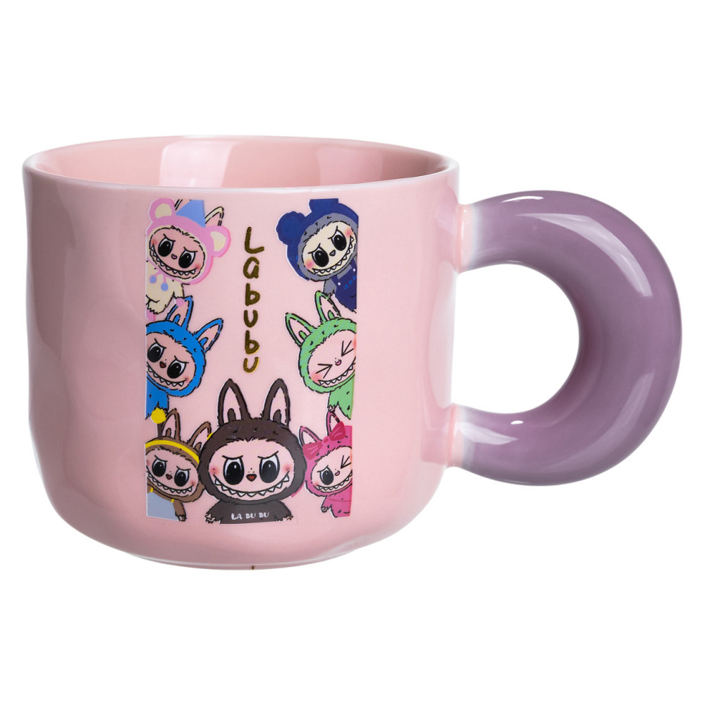 Yiwu Чашка порцелянова Labubu Brighten Your Day 400 (мл) подарункова кружка прикольна чашка для Коломия - фото 2