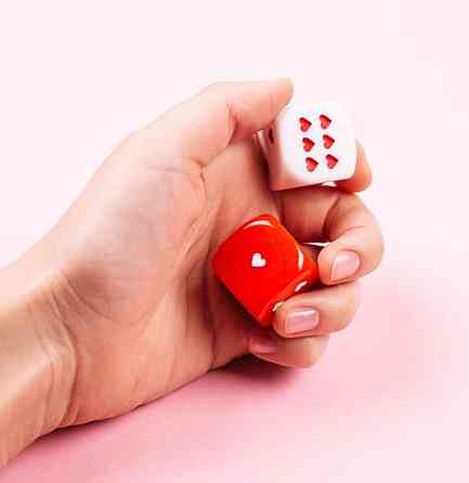 Гральні кубики з сердечками 2,5 см, набір 2 шт, романтичні кубики для гри Київ