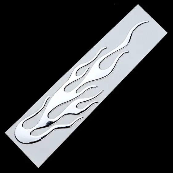 Наклейка на мото авто Огонь Серебро, Золото объемная Киев