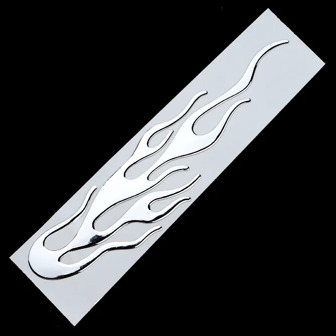 Наклейка на мото авто Огонь Серебро, Золото объемная Киев - изображение 4