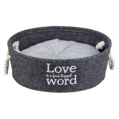 Лежак для животных Trixie "Lian" фетр с ручками(37 см) Серый (4047974383957) Винница