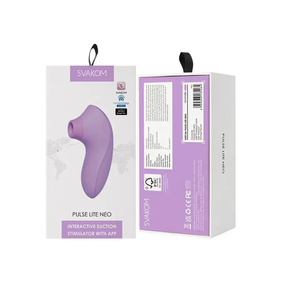 Вакуумний стимулятор Svakom Pulse Lite Neo Lavender, керується зі смартфона Львів - фото 8