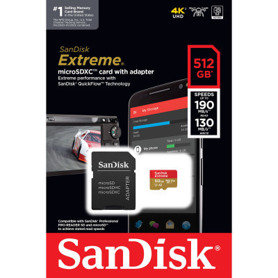 Карта памяти SanDisk 512GB microSD class 10 UHS-I U3 V30 Extreme (SDSQXAV-512G-GN6MA) Винница - изображение 5