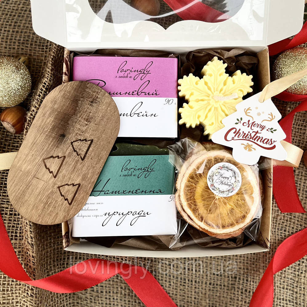 Подарунковий набір з натуральним милом і свічкою - зимовий крафтовий набір Ірпінь - фото 10