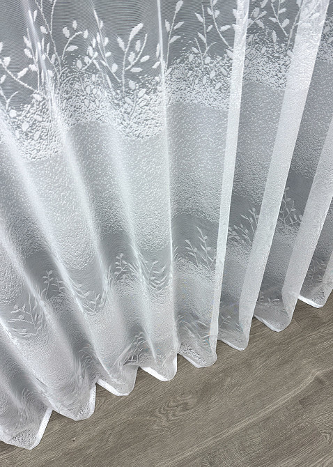 Тюль VR-Textil 1680т Преміум Жакард Білий 200х270 см (42-1233) Київ - фото 8