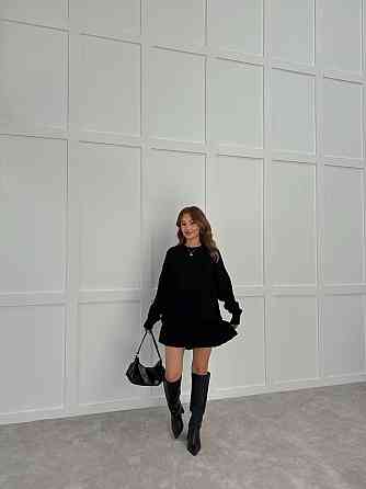 Женский вязаный костюм свитер оверсайз и стильная юбочка 70% Акрил 30% котон Одесса