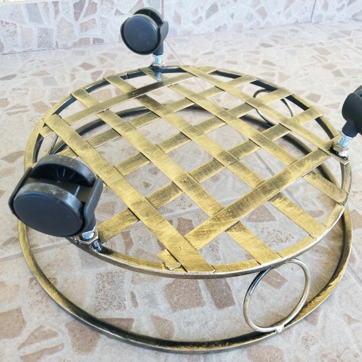 Подставка кованая для цветов на колесах на 1 вазон средняя, стойка под цветы, вазон Киев - изображение 5