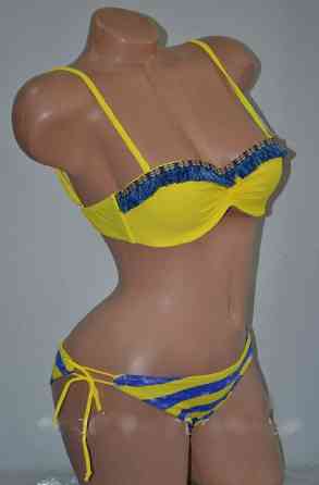 Роздільний купальник у смужку жовто-синій Київ