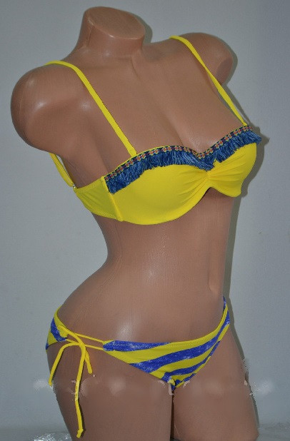 Роздільний купальник у смужку жовто-синій Київ - фото 2