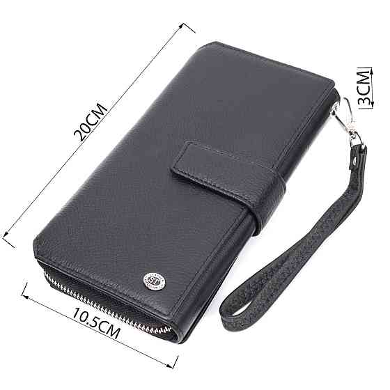 Кошелек-клатч унисекс из натуральной кожи ST Leather 19432 Черный Киев