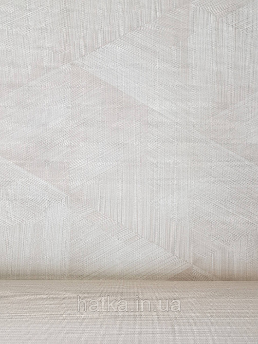 Шпалери метрові вінілові на флізеліні Sintra Vila геометрія фігури трикутники 3д бежеві 535608 Київ - фото 1