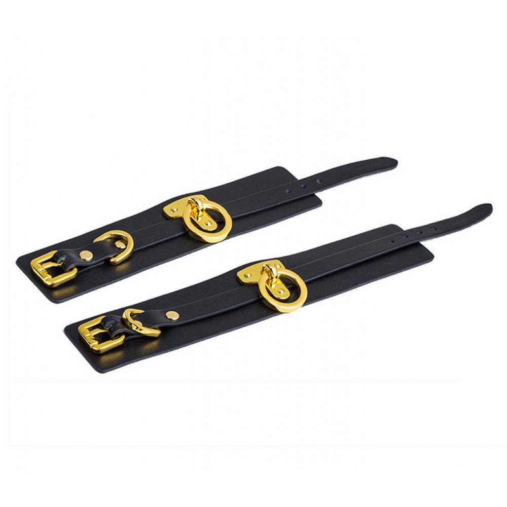 Наручники UPKO Handcuffs італійська шкіра, чорні, розмір L Sex Aura Київ - фото 5