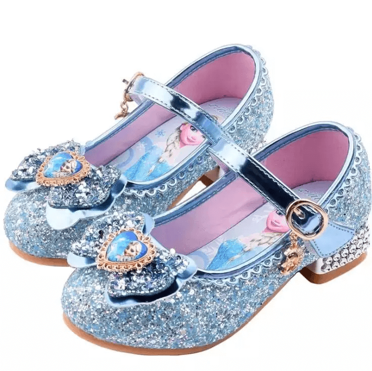 Туфли Эльзы блестящие голубые на каблучке Киев - изображение 1
