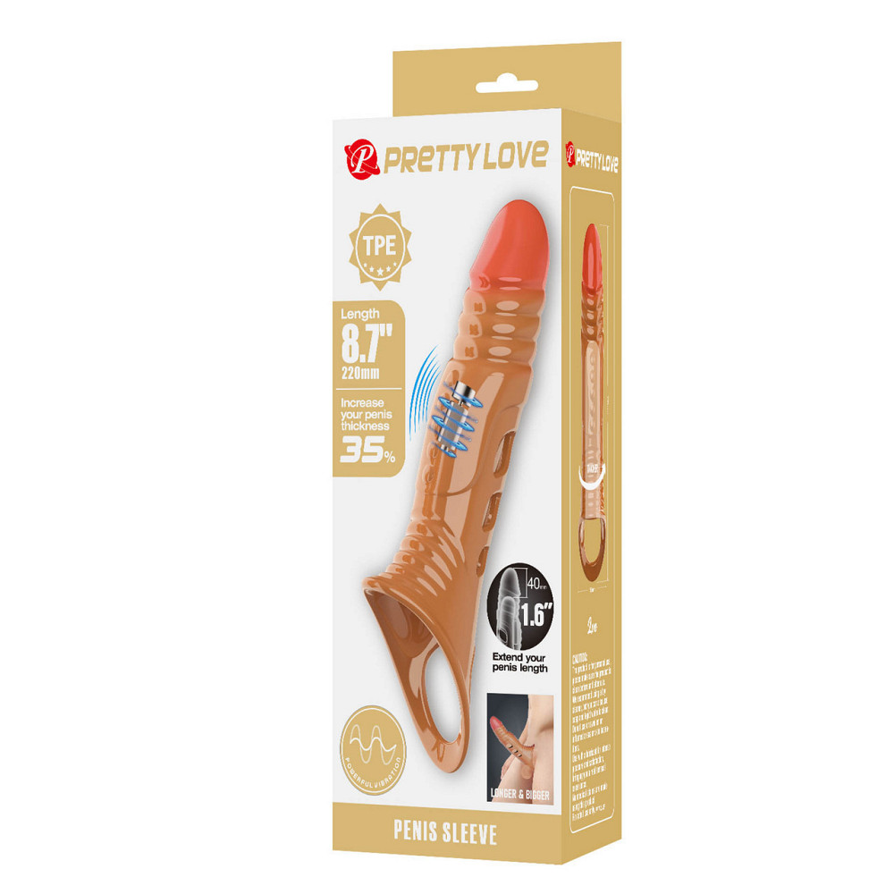 Насадка на пеніс Pretty Love 8.7 Vibrating Penis Sleeve Extender Sex Aura Київ - фото 8