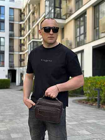 Чоловіча шкіряна сумка через плече BEXHILL коричнева Київ