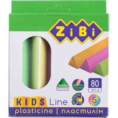 Пластилін ZiBi Неоновий 5 кольорів 80 г (ZB.6229) Вінниця