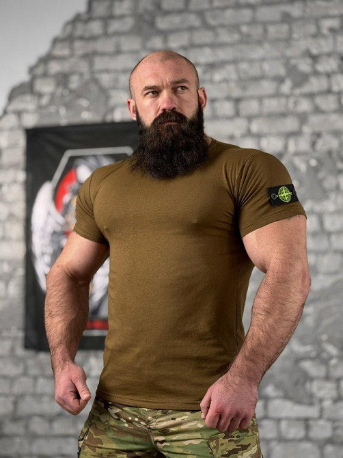 Тактическая ХЛОПКОВАЯ футболка NECRONIMICON stone кайот  НП5239 Одесса - изображение 1