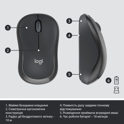 Комплект Logitech MK295 Silent UA Graphite (920-009800) Вінниця - фото 7
