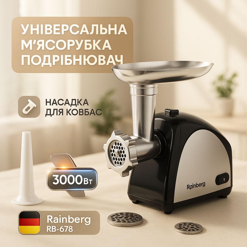 М'ясорубка з металевим корпусом, М'ясорубка металева М'для домашнього приготування 'яса UF-19 Львів - фото 14
