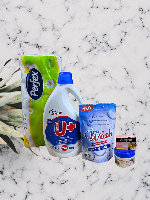 Акційний набір! туалетний папір Perfex 10 шт, гель для прання Irawash 5,9 л , кисневий Irawash 800 g Виноградів - фото 1