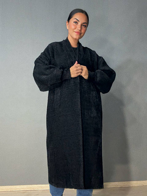 Кардиган женский Fancy Matinee 30740 ангора длинный с карманами, черный, one size Одесса - изображение 1
