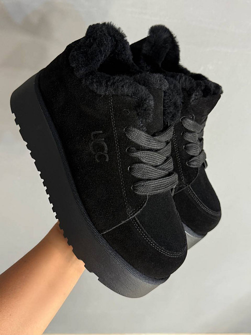 Ботинки женские Hengji 278-1 натуральная замша в стиле угги утепленные короткие черные, 38, 24 см Киев - изображение 12