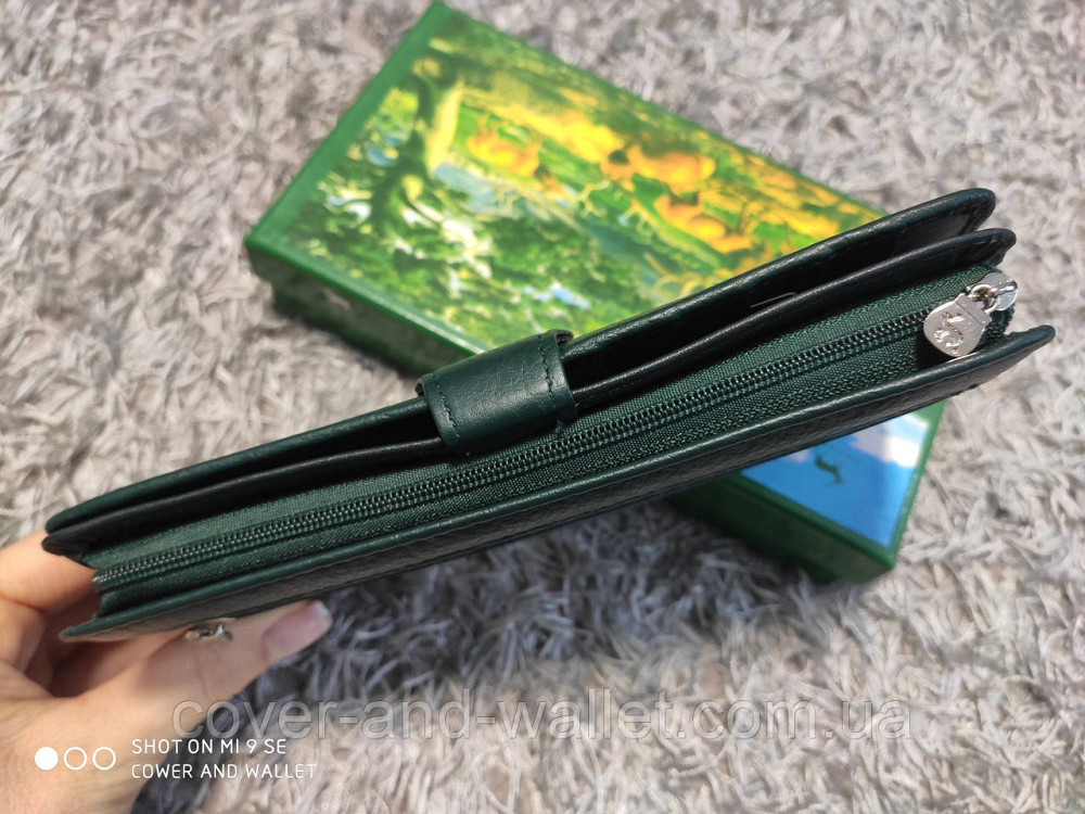 Стильний шкіряний жіночий гаманець зеленого кольору Marco Coverna  MC 0134-19 Київ - фото 4