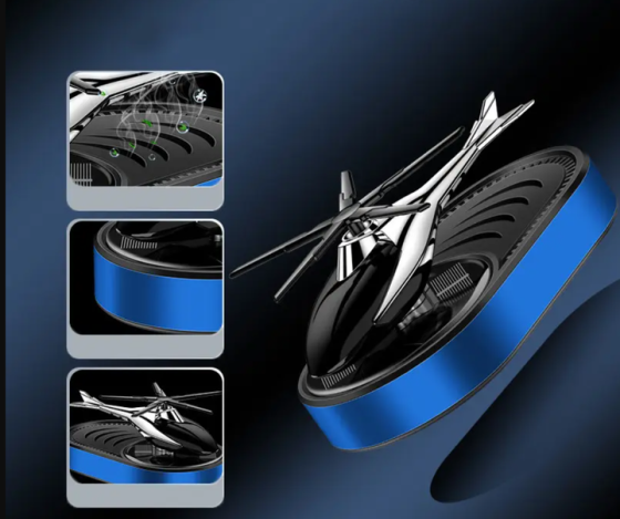 Ароматизатор автомобильный Вертолет на солнечной батарее (Синий) Винница