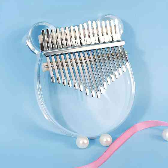 Калімба з акрилу RESTEQ, Прозора калімба Bear, тон С, Калімба на 17 язичків, Kalimba з цільним резонатором Київ