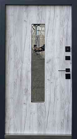 Двері вуличні Форт-М модель ФРІДА МЕТАЛ/МДФ Муар сірий/Крафт білий Київ