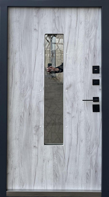 Дверь уличная Форт-М модель ФРИДА МЕТАЛЛ/МДФ Муар серий/Крафт белый. Киев - изображение 2