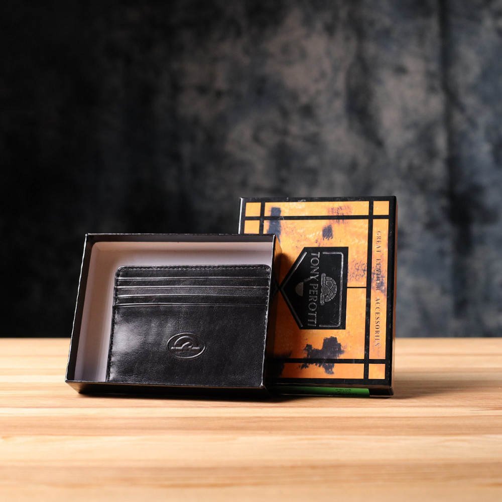 Стильный картхолдер из глянцевой натуральной кожи Tony Perotti 20894_1 (2236 nero) Черный Киев - изображение 9