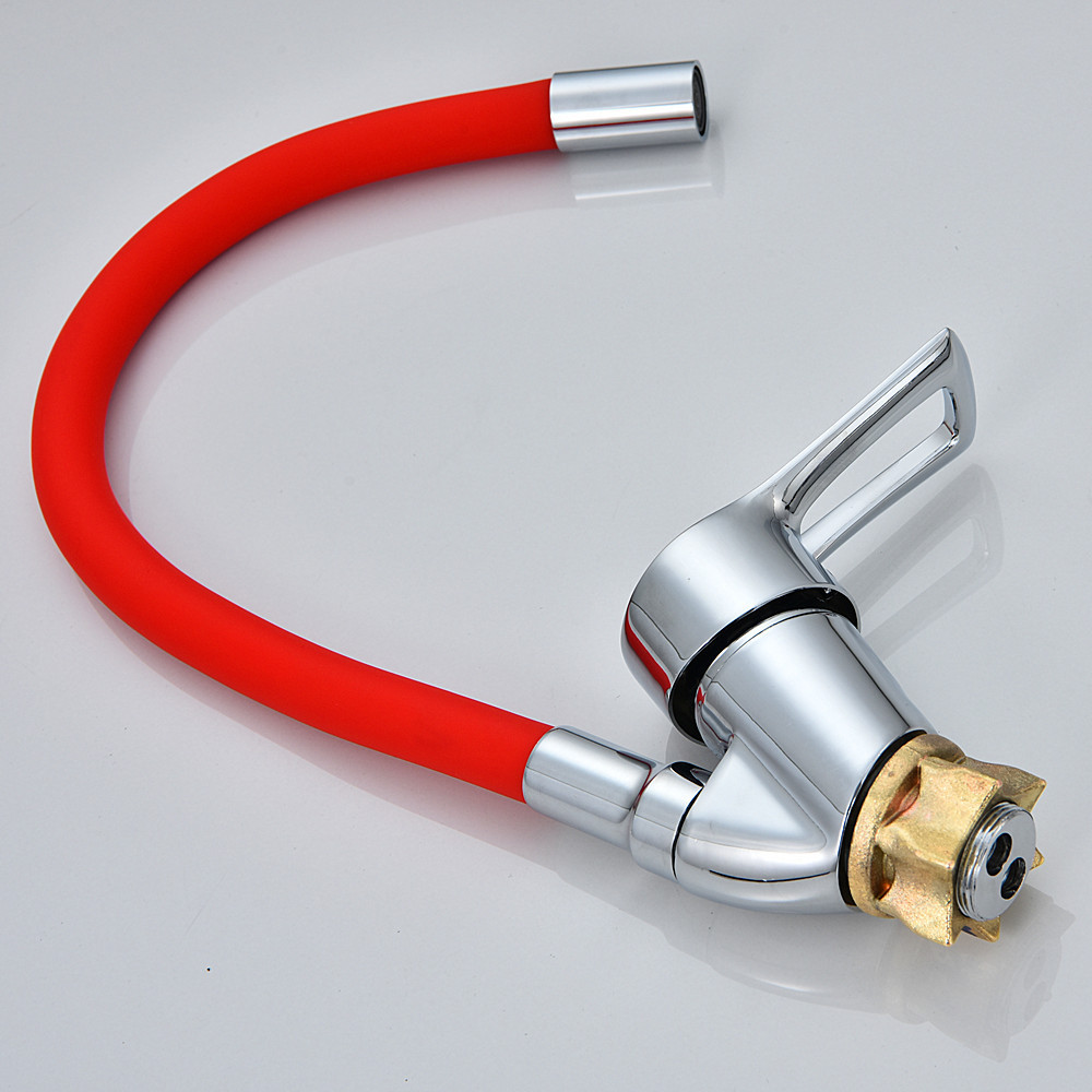 Змішувач для кухні Mixxus FANY 011 (Nut) Refl.Red (без підводки) червоний силіконовий вилив Чернівці - фото 4