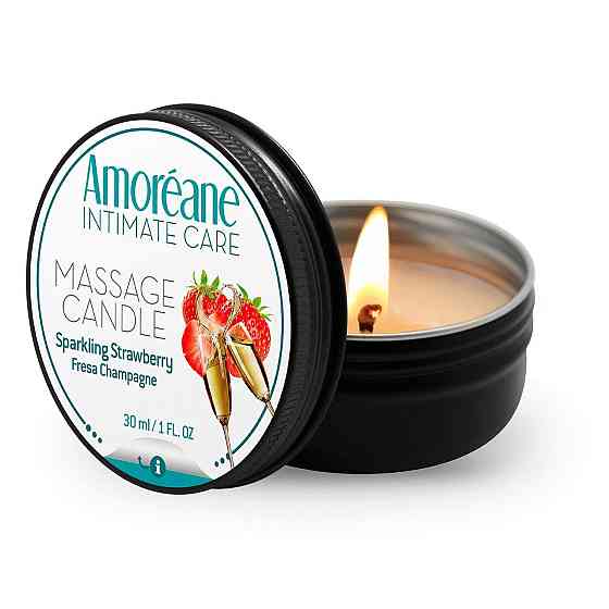 Масажна свічка "Полуниця в шампанському" Amoreane Sparkling Strawberry (30 мл) Sex Aura Київ