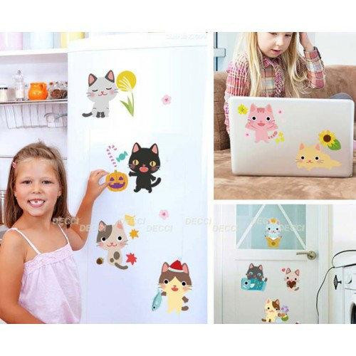 Набір інтер'єрних наклейок Кольорові котики Київ - фото 6