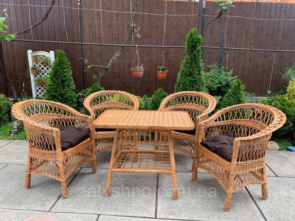 Комплект кухонной плетеной мебели из лозы с низкой спинкой Киев - изображение 2