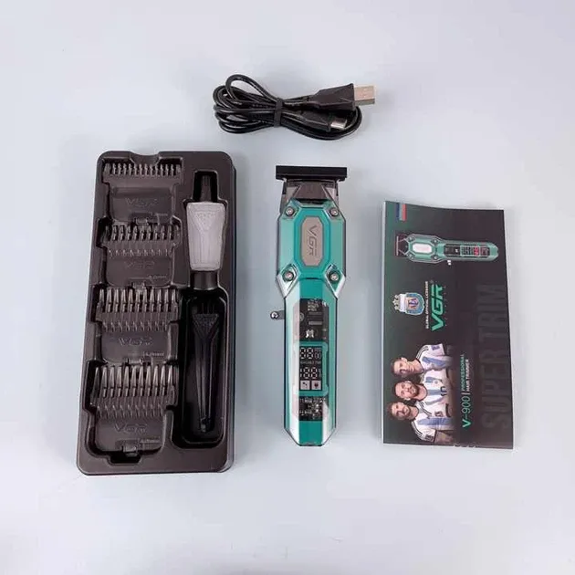 Набір Акумуляторна машинка для стрижки VGR V900 5 насадок регулювання довжини, щітка для очищення Одеса - фото 3