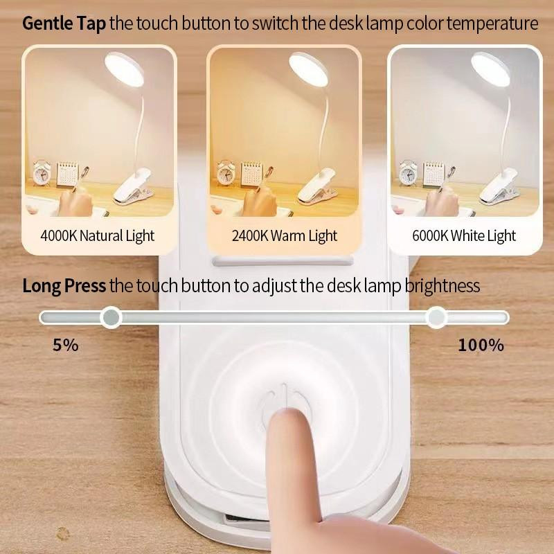 Сенсорна настільна лампа з прищіпкою за стіл стол 3 режима Вінниця - фото 8