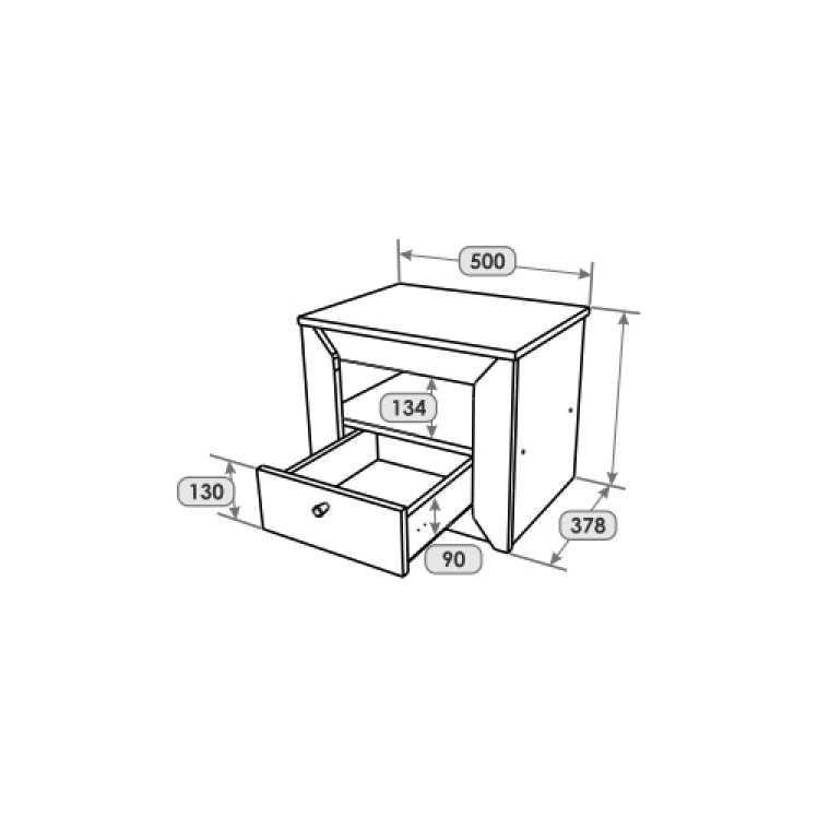 Тумба прикроватная Эверест Нордик-500 Графит + Дуб крафт золотой (DTM-5544) Львов - изображение 7