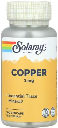 Медь Solaray Copper 2 мг 100 капсул Киев