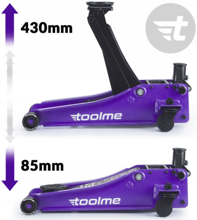 Гідравлічний підкатний домкрат 3т 85–430мм Toolme TM003 (Польща) Київ