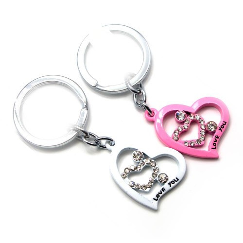 Брелоки парные бело-розовые Сердечки Киев - изображение 1